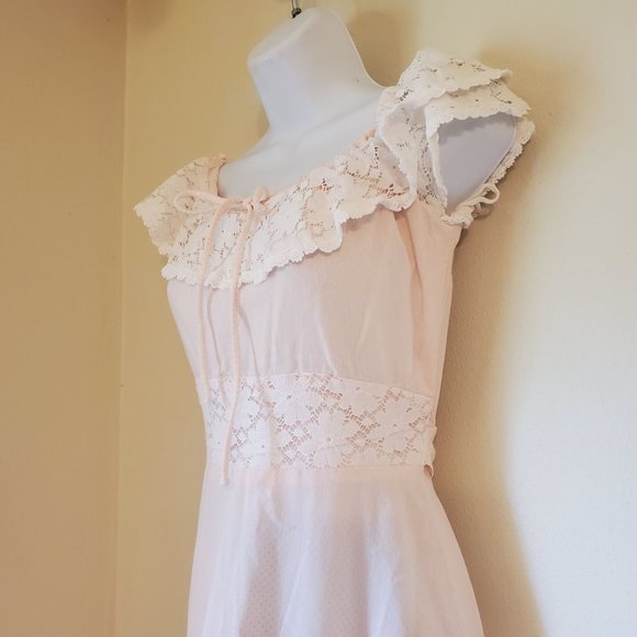 Miss Rita CA Pink Swiss Dot Lace Maxi Dress Cosplay Costume Prom Garden Party‎ - Picture 4 of 5